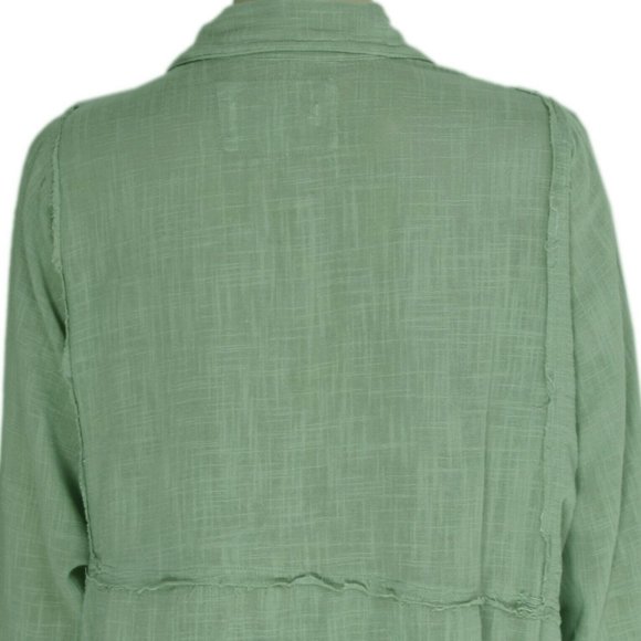 Free People One And Only Buttondown Top Tunic Green Tea S US ITEM - Picture 6 of 6
